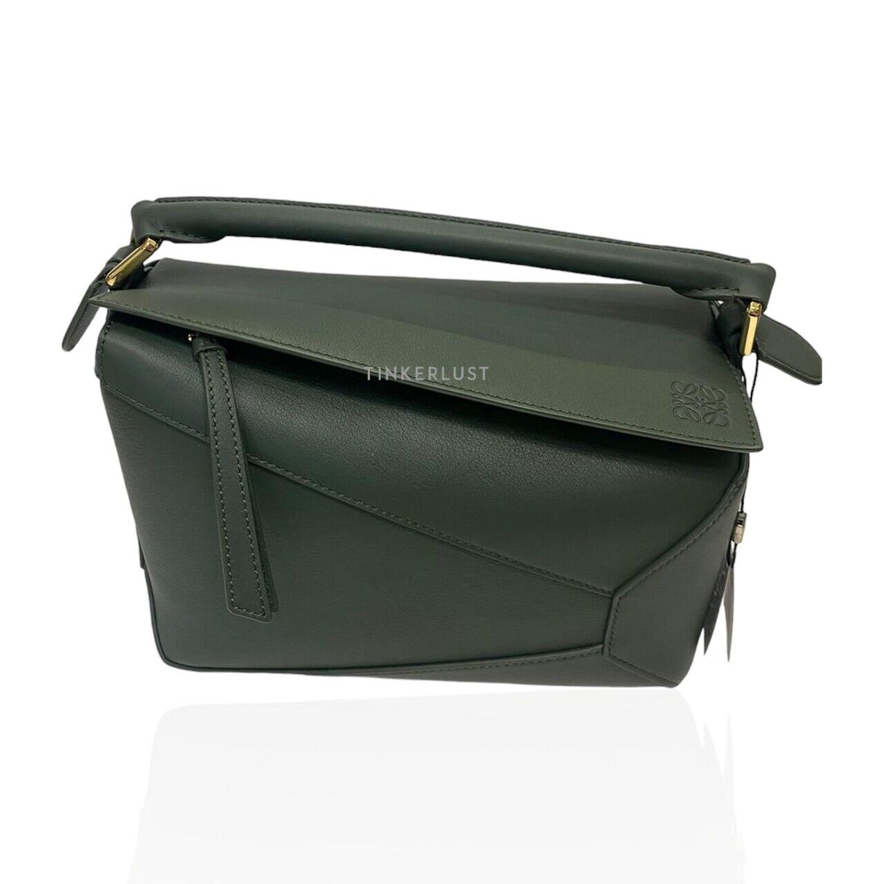 tas satchel Loewe Puzzle Edge Small Bottle Green/Emerald